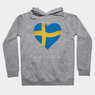 The flag of Sweden, I love sweden Hoodie